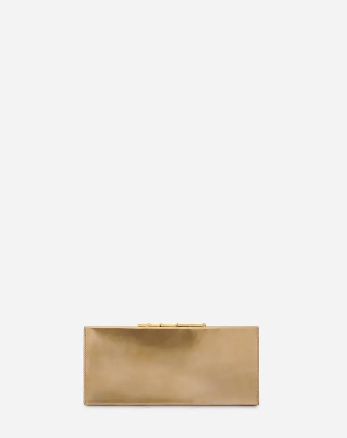 Women Lanvin Mini Bags and Clutches Sequence By Lanvin Metallic Leather Clutch Bag Gold