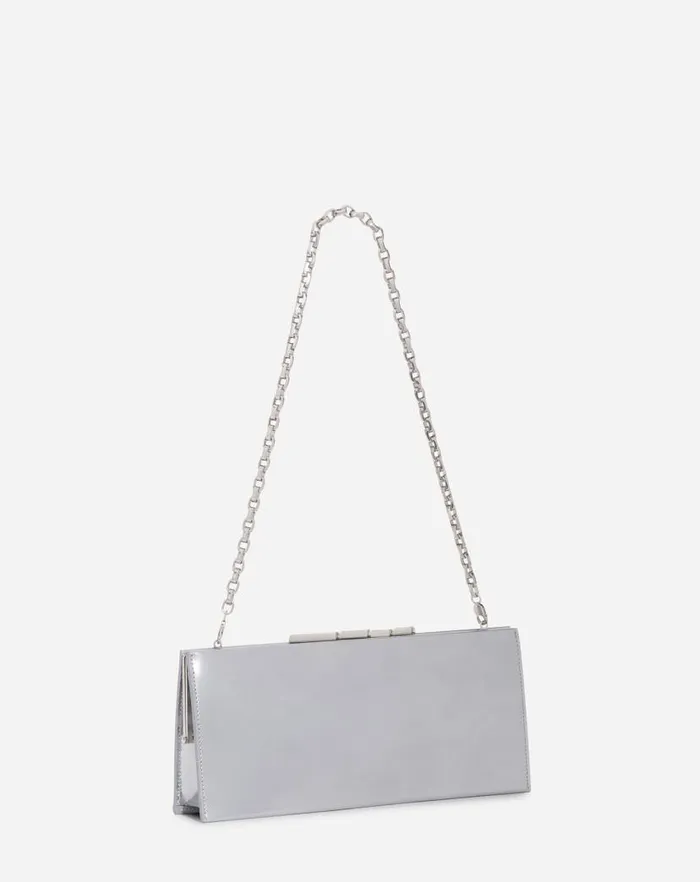 Women Lanvin Mini Bags and Clutches Sequence By Lanvin Metallic Leather Clutch Bag Silver