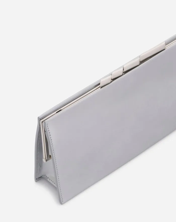 Women Lanvin Mini Bags and Clutches Sequence By Lanvin Metallic Leather Clutch Bag Silver