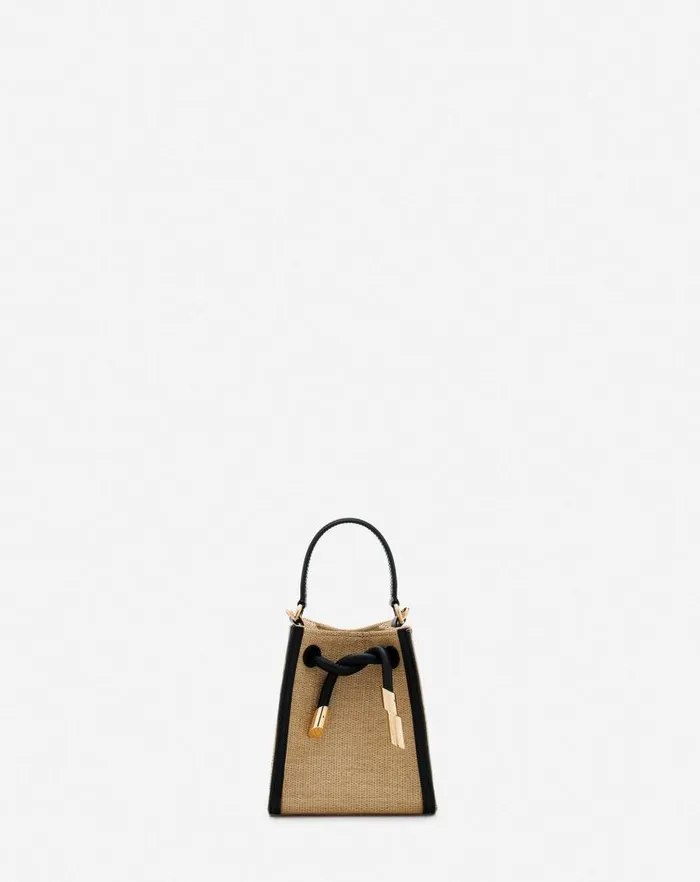Women Lanvin Mini Bags and Clutches Sequence Hobo Nano Raffia Bag Naturalblack Women Lanvin Mini Bags and Clutches Sequence Hobo Nano Raffia Bag Naturalblack