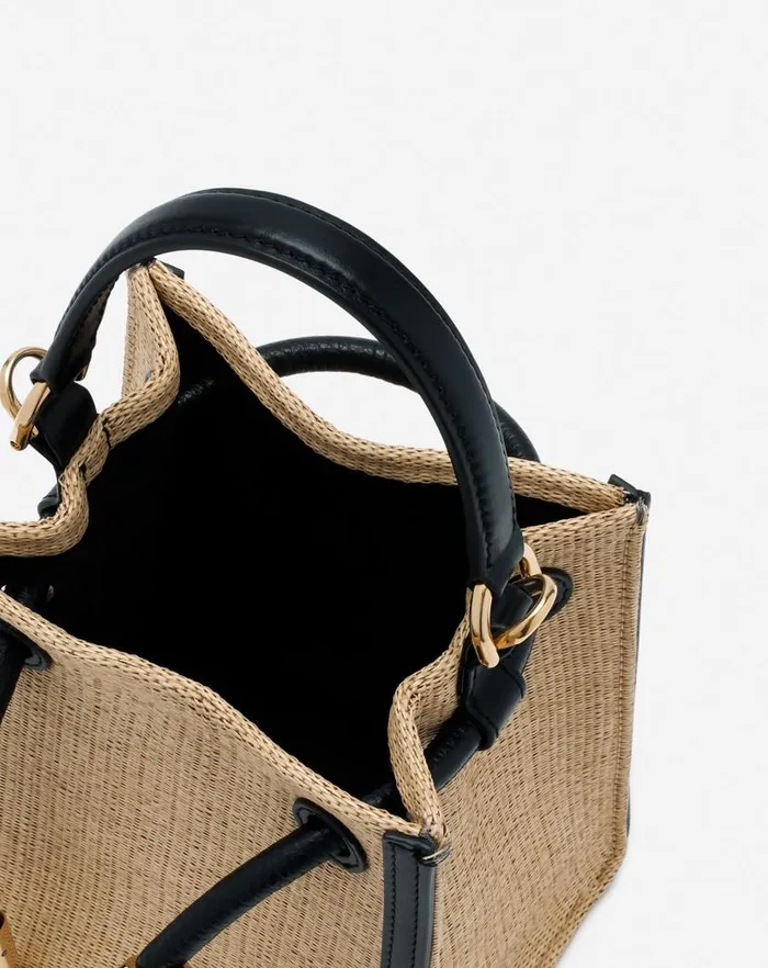 Women Lanvin Mini Bags and Clutches Sequence Hobo Nano Raffia Bag Naturalblack Women Lanvin Mini Bags and Clutches Sequence Hobo Nano Raffia Bag Naturalblack