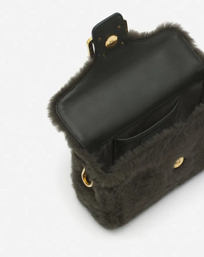 Women Lanvin Mini Bags and Clutches Shearling Nano Pencil Cat Bag Loden Women Lanvin Mini Bags and Clutches Shearling Nano Pencil Cat Bag Loden