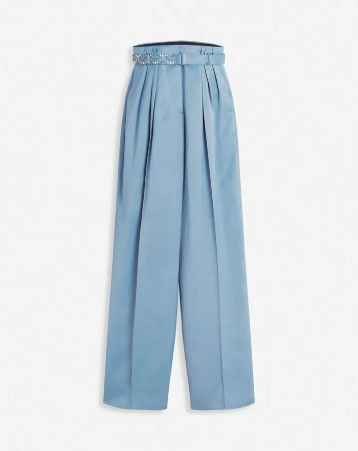 Women Lanvin Pants Embroidered Wideleg Pants Lunar