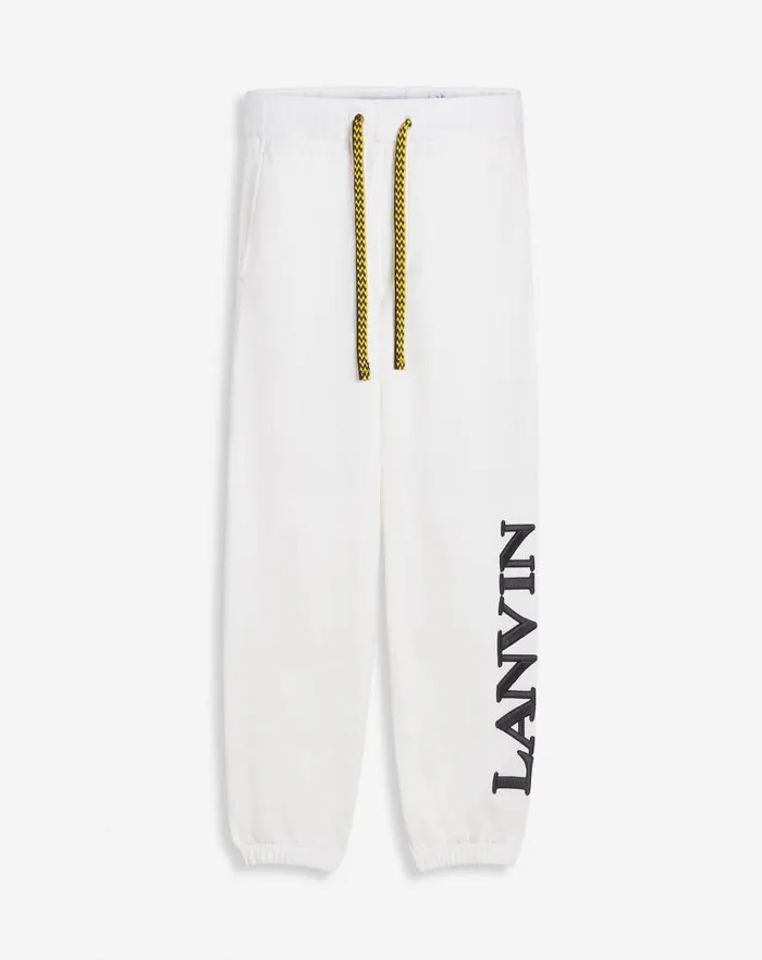 Women Lanvin Pants Lanvin X Future Unisex Logo Jogging Pants White Mustang