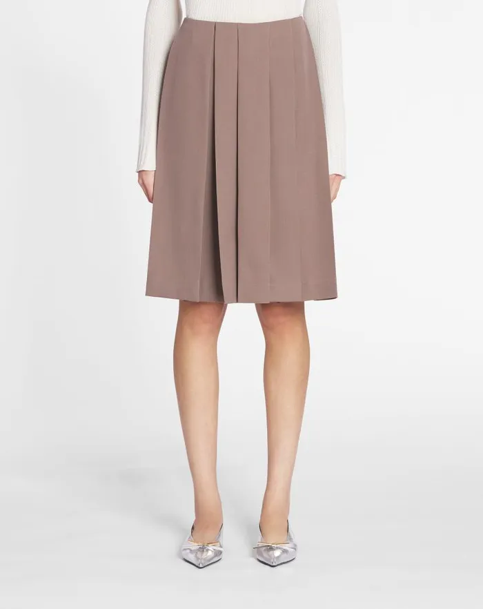 Women Lanvin Pants Pleated Culotte Marron Glace Women Lanvin Pants Pleated Culotte Marron Glace
