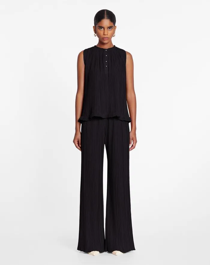 Women Lanvin Pants Pleated Pants Black Women Lanvin Pants Pleated Pants Black