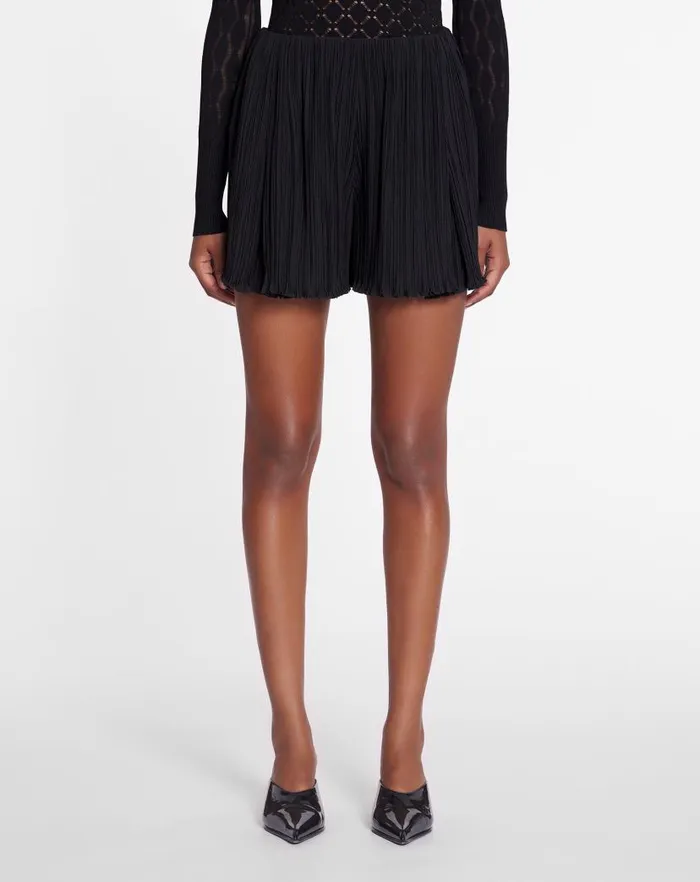 Women Lanvin Pants Pleated Shorts Black Women Lanvin Pants Pleated Shorts Black