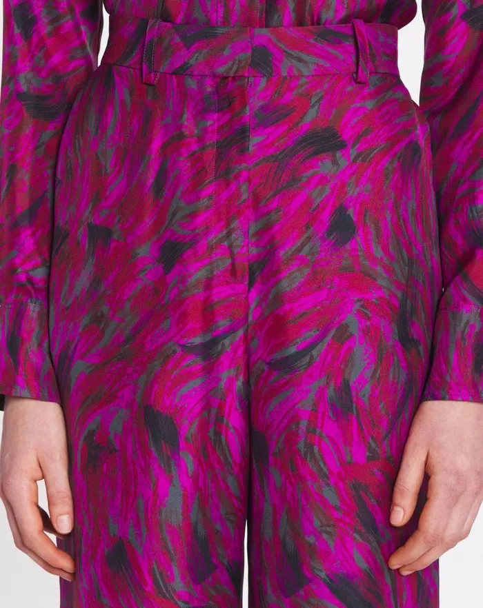 Women Lanvin Pants Printed Wide Leg Pants Fuchsia Women Lanvin Pants Printed Wide Leg Pants Fuchsia