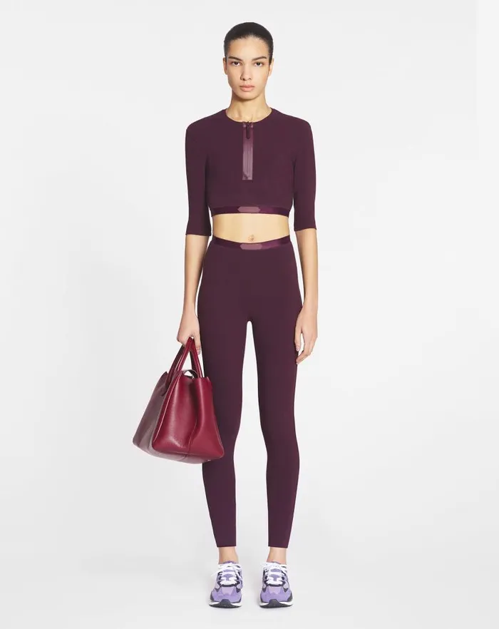 Women Lanvin Pants Sportswear Leggings Burgundy Women Lanvin Pants Sportswear Leggings Burgundy