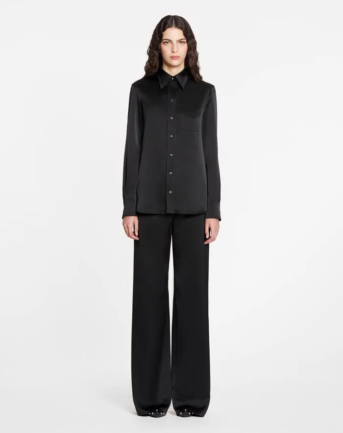 Women Lanvin Pants Wideleg Tailored Pants Black Women Lanvin Pants Wideleg Tailored Pants Black