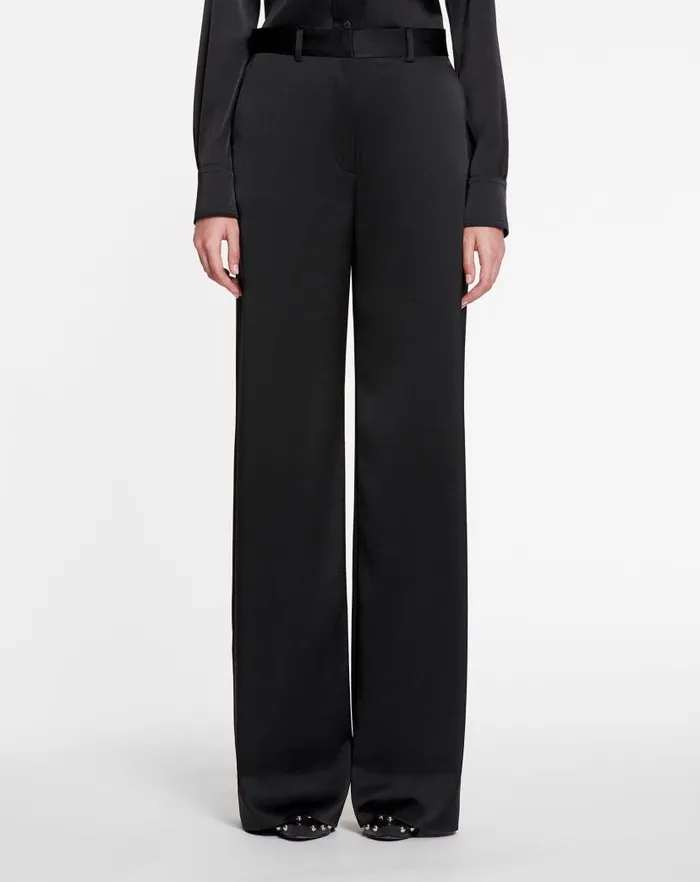 Women Lanvin Pants Wideleg Tailored Pants Black Women Lanvin Pants Wideleg Tailored Pants Black