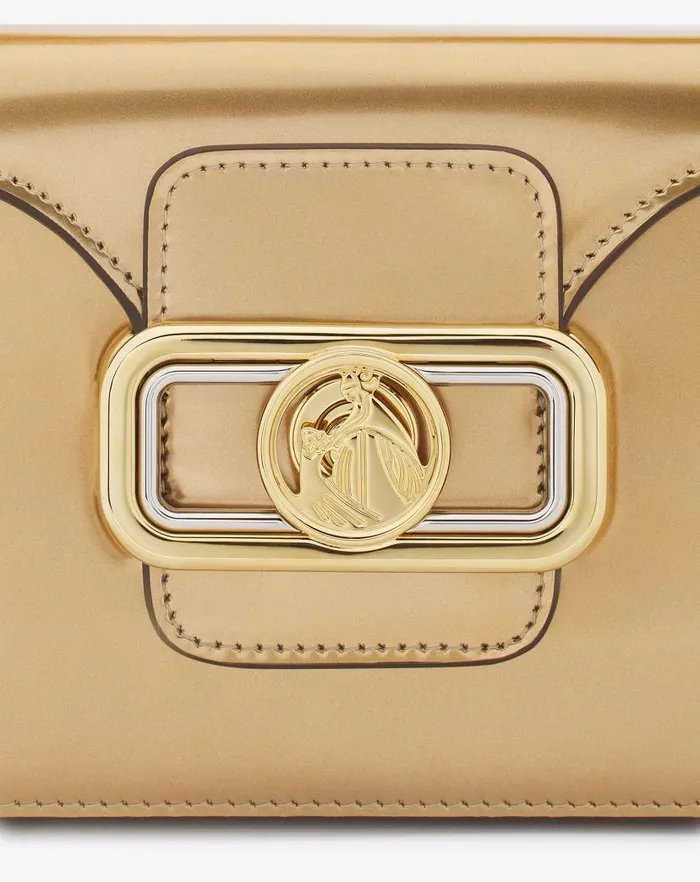 Women Lanvin Pencil Medium Pencil Cat Bag In Metallic Leather Gold