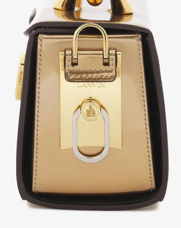 Women Lanvin Pencil Medium Pencil Cat Bag In Metallic Leather Gold