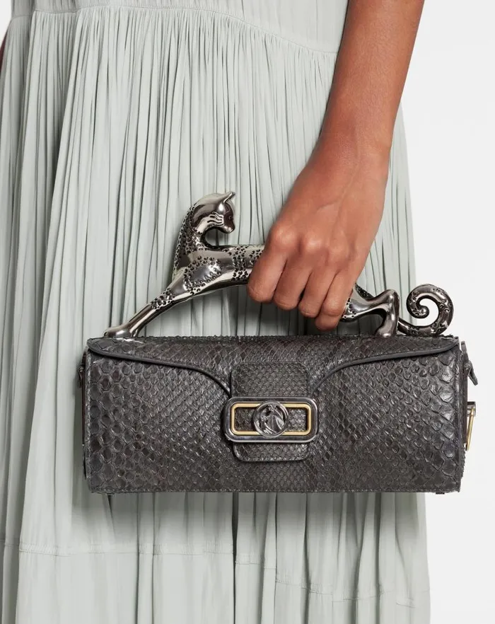 Women Lanvin Pencil Medium Pencil Cat Bag In Python Anthracite