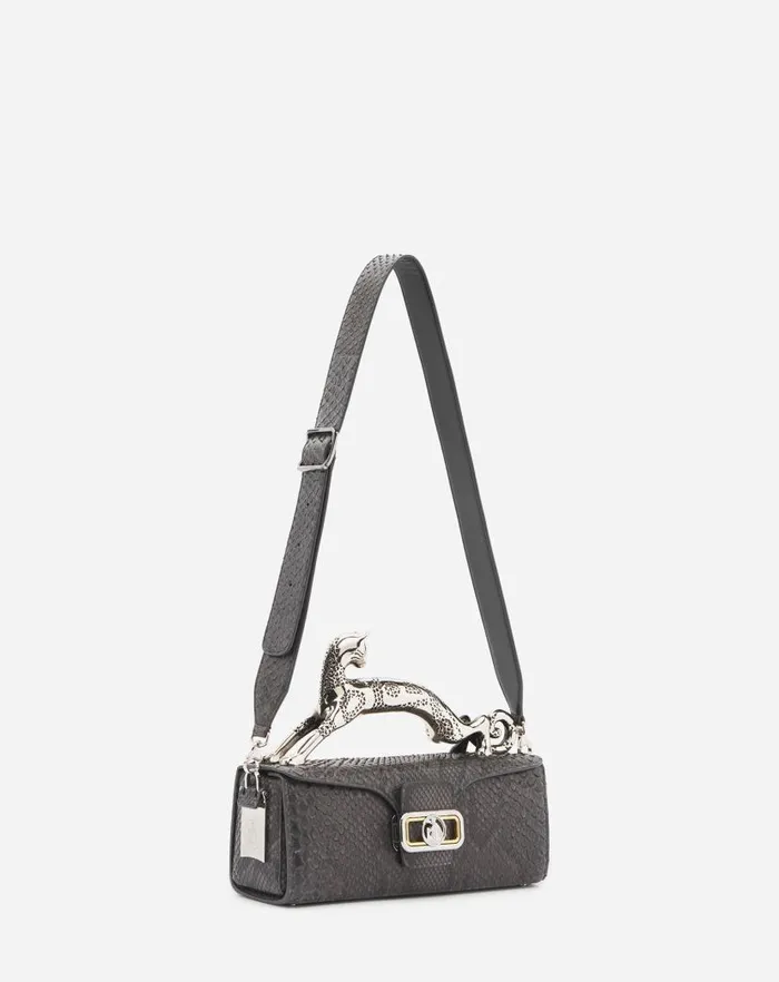 Women Lanvin Pencil Medium Pencil Cat Bag In Python Anthracite