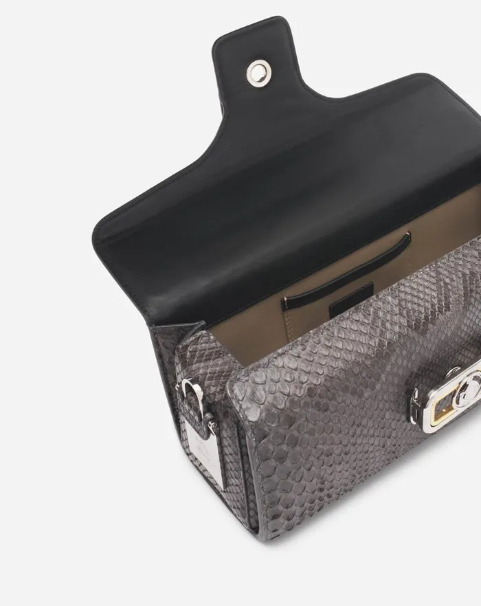 Women Lanvin Pencil Medium Pencil Cat Bag In Python Anthracite