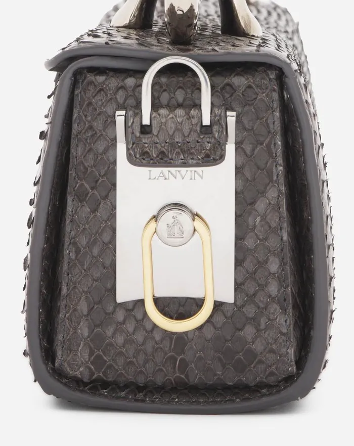 Women Lanvin Pencil Medium Pencil Cat Bag In Python Anthracite