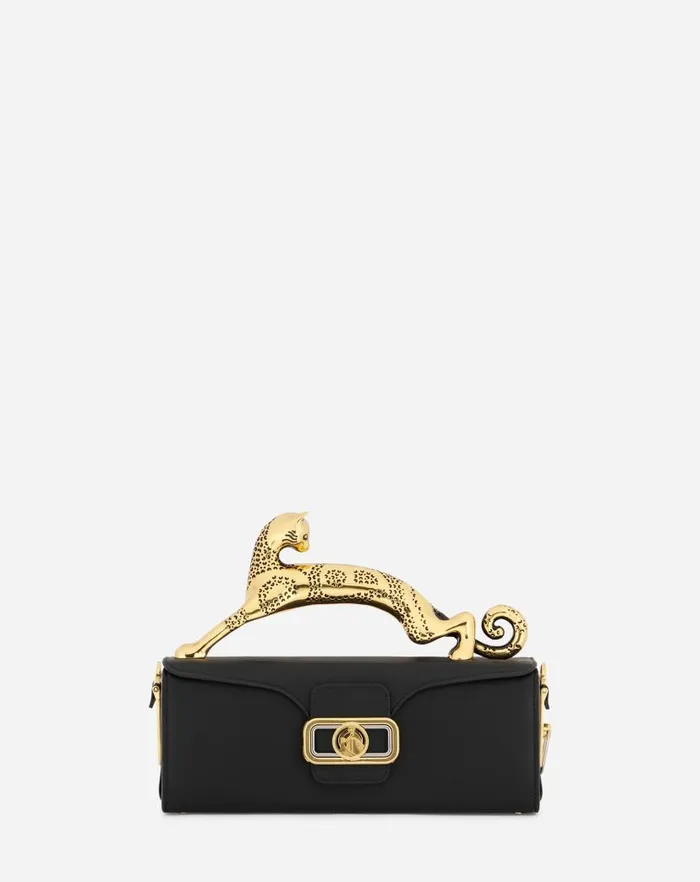 Women Lanvin Pencil Medium Pencil Cat Leather Bag Black