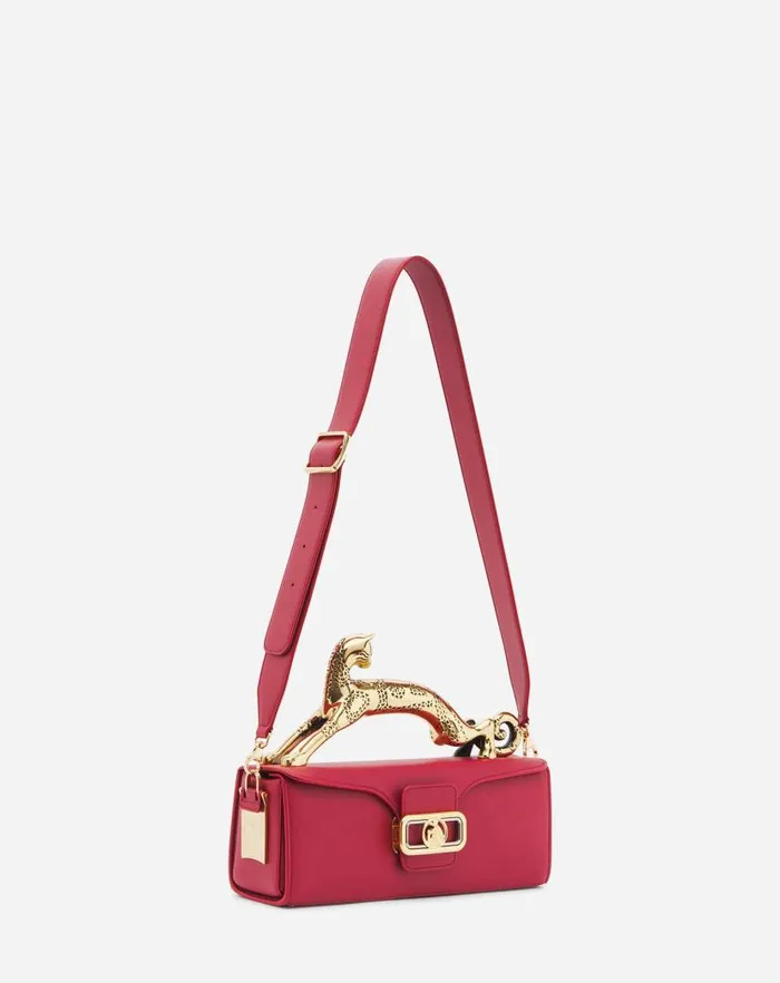 Women Lanvin Pencil Medium Pencil Cat Leather Bag Burgundy