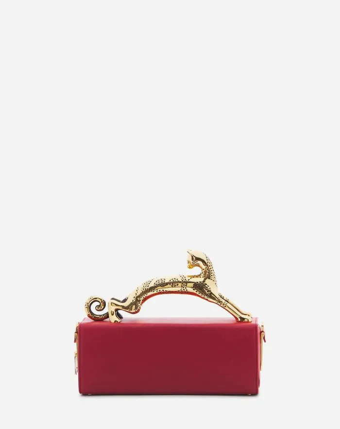 Women Lanvin Pencil Medium Pencil Cat Leather Bag Burgundy