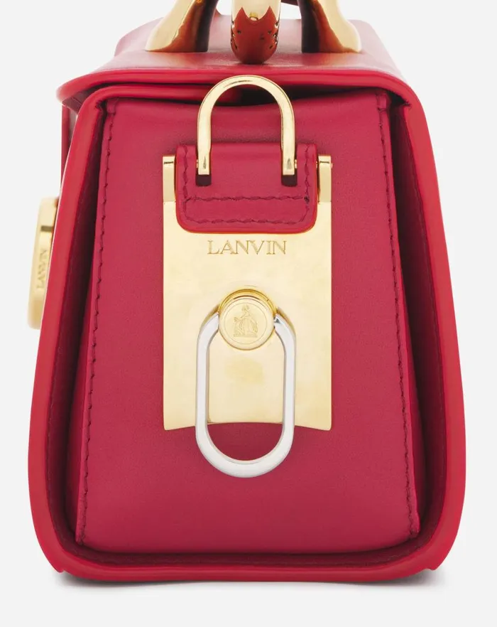 Women Lanvin Pencil Medium Pencil Cat Leather Bag Burgundy