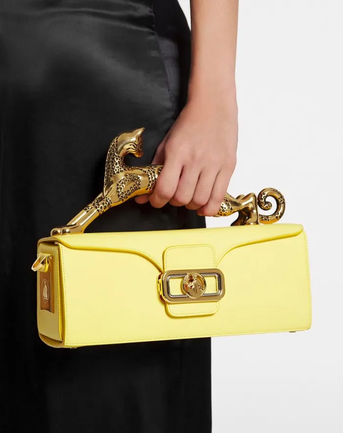 Women Lanvin Pencil Medium Pencil Cat Leather Bag Corn