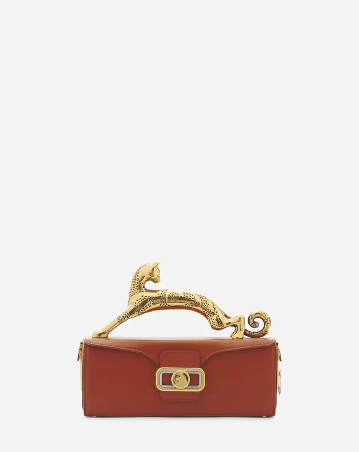 Women Lanvin Pencil Medium Pencil Cat Leather Bag Tan