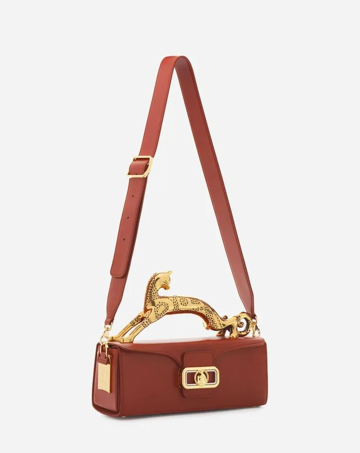 Women Lanvin Pencil Medium Pencil Cat Leather Bag Tan