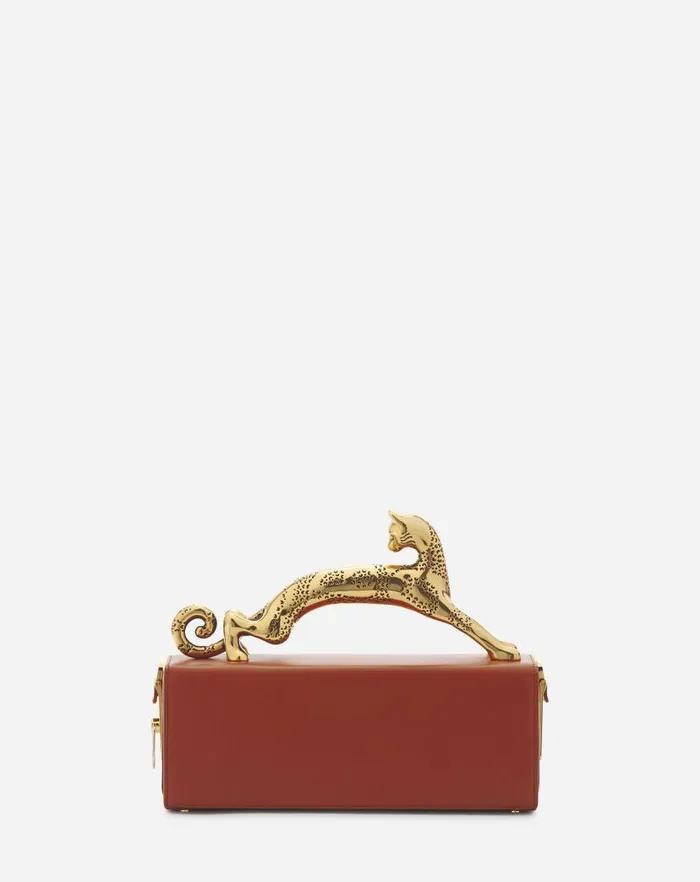 Women Lanvin Pencil Medium Pencil Cat Leather Bag Tan