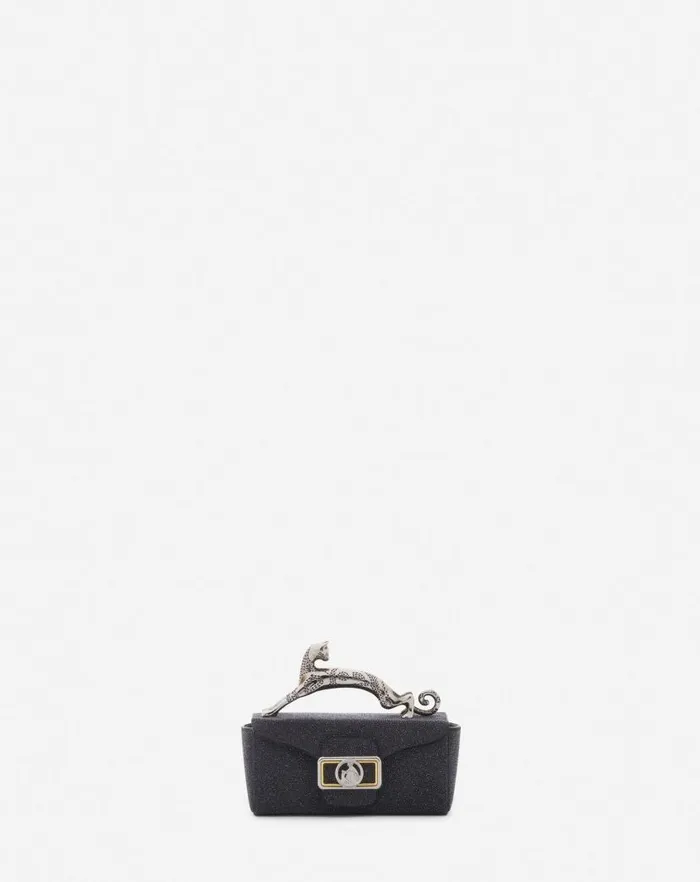 Women Lanvin Pencil Micro Pencil Cat Bag In Suede Black