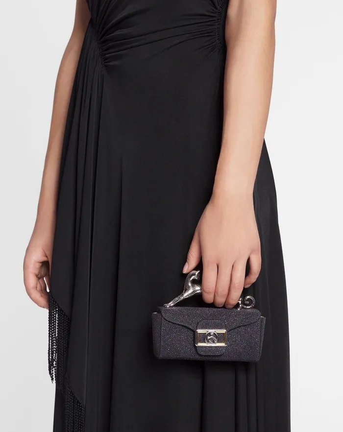 Women Lanvin Pencil Micro Pencil Cat Bag In Suede Black Women Lanvin Pencil Micro Pencil Cat Bag In Suede Black