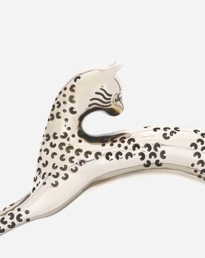 Women Lanvin Pencil Nano Pencil Cat Bag In Metallic Leather Silver