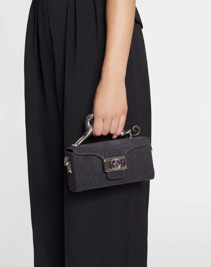 Women Lanvin Pencil Nano Pencil Cat Bag In Suede Black Women Lanvin Pencil Nano Pencil Cat Bag In Suede Black