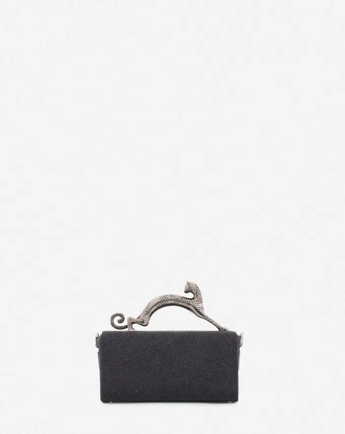 Women Lanvin Pencil Nano Pencil Cat Bag In Suede Black Women Lanvin Pencil Nano Pencil Cat Bag In Suede Black