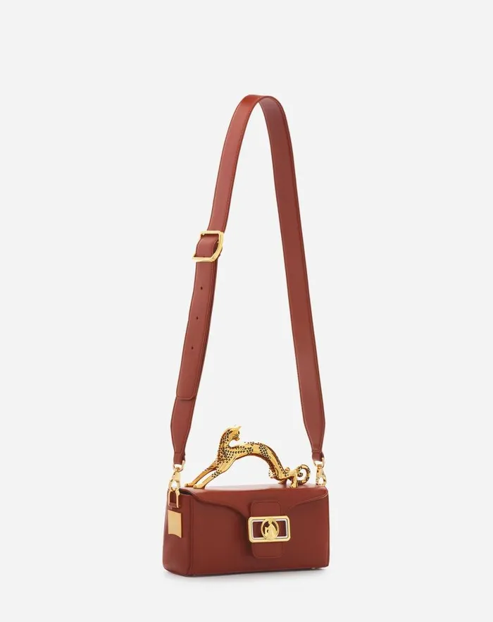 Women Lanvin Pencil Nano Pencil Cat Leather Bag Tan