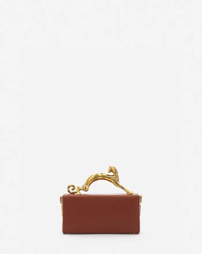 Women Lanvin Pencil Nano Pencil Cat Leather Bag Tan