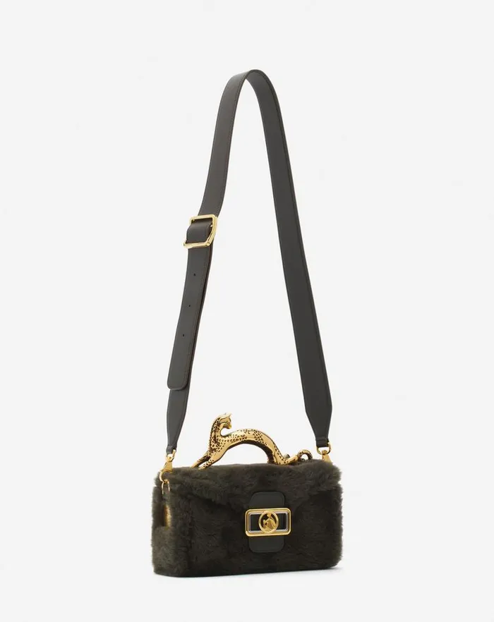 Women Lanvin Pencil Shearling Nano Pencil Cat Bag Loden Women Lanvin Pencil Shearling Nano Pencil Cat Bag Loden