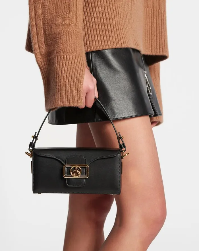 Women Lanvin Pencil Shiny Leather Nano Pencil Bag Black