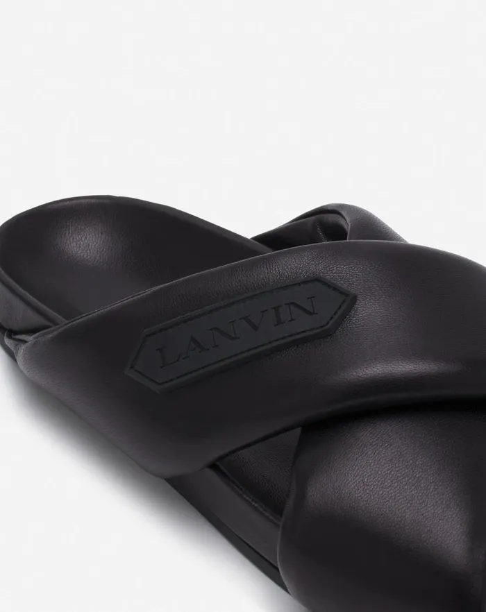Women Lanvin Sandals and Mules Lanvin Tinkle Sandals In Leather Black