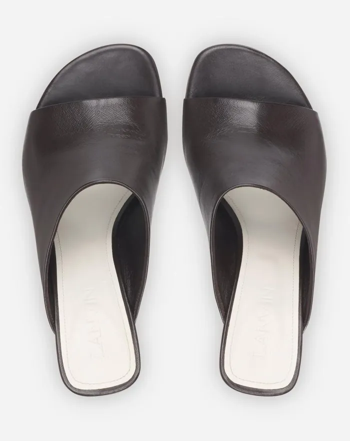 Women Lanvin Sandals and Mules Leather Sequence By Lanvin Mules Cocoa