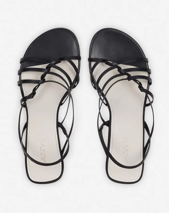 Women Lanvin Sandals and Mules Squence By Lanvin Leather Sandals Blackgold Women Lanvin Sandals and Mules Squence By Lanvin Leather Sandals Blackgold