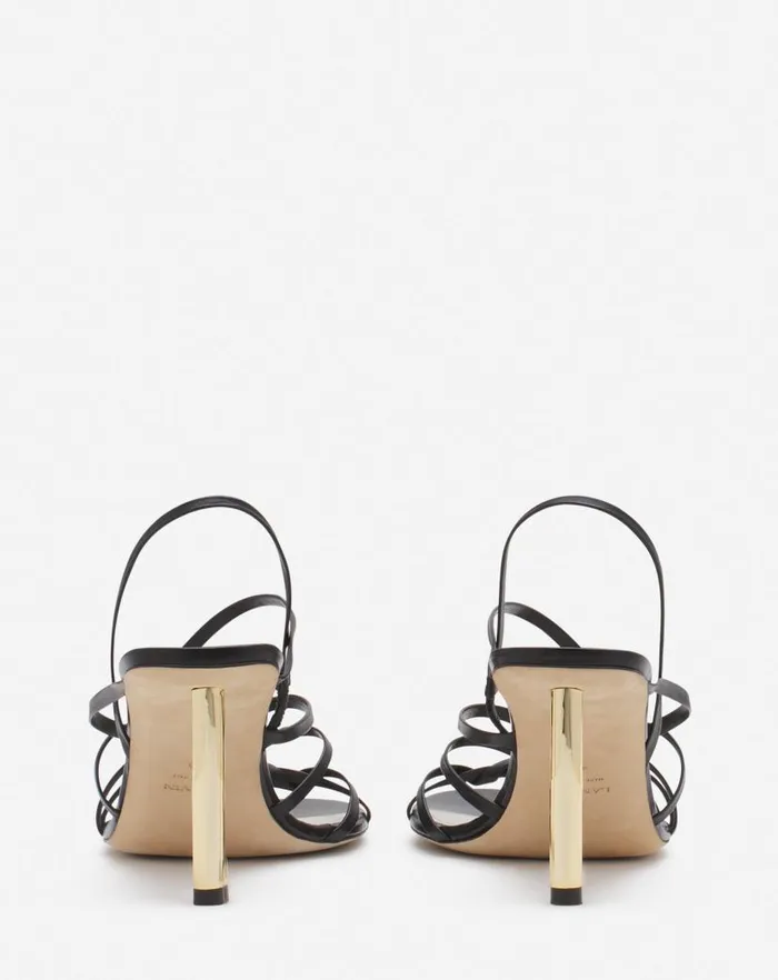 Women Lanvin Sandals and Mules Squence By Lanvin Leather Sandals Blackgold Women Lanvin Sandals and Mules Squence By Lanvin Leather Sandals Blackgold