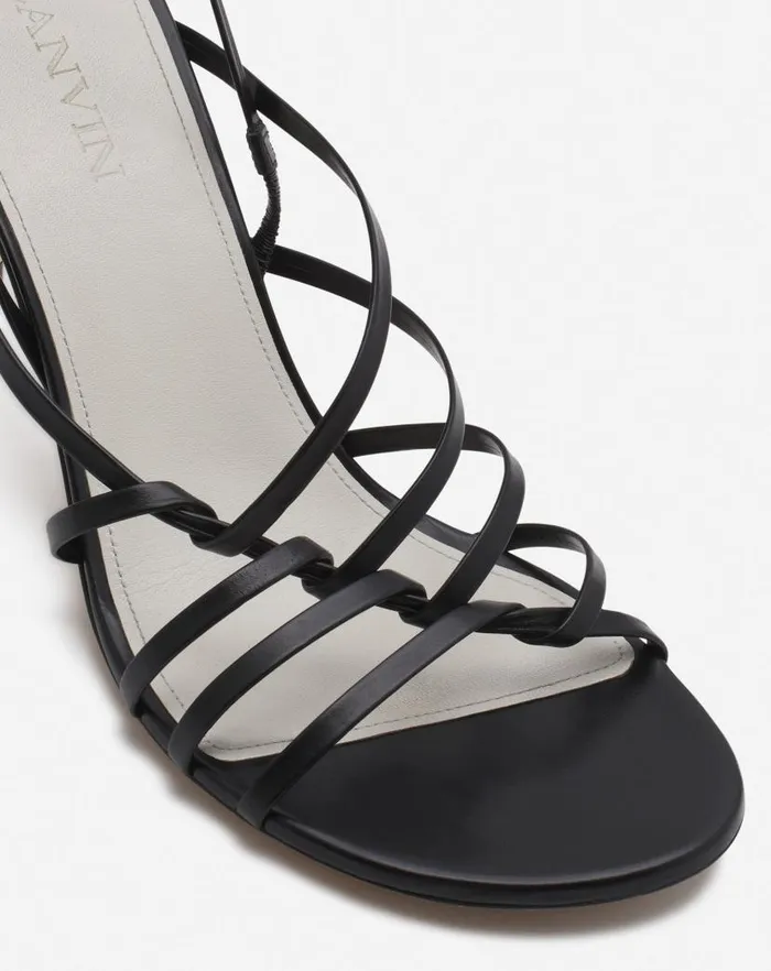 Women Lanvin Sandals and Mules Squence By Lanvin Leather Sandals Blackgold Women Lanvin Sandals and Mules Squence By Lanvin Leather Sandals Blackgold