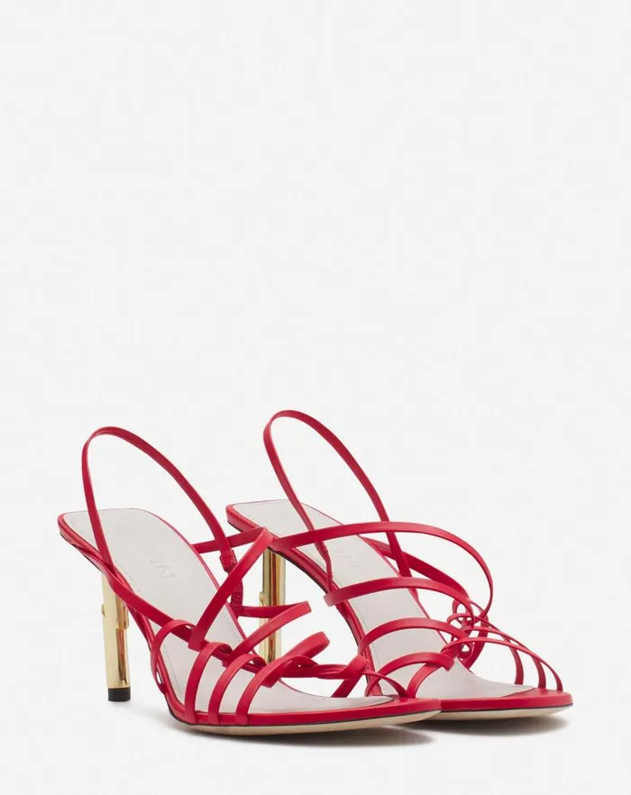 Women Lanvin Sandals and Mules Squence By Lanvin Leather Sandals Redgold Women Lanvin Sandals and Mules Squence By Lanvin Leather Sandals Redgold