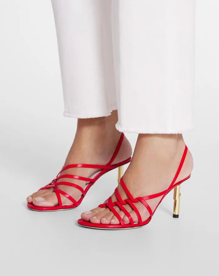 Women Lanvin Sandals and Mules Squence By Lanvin Leather Sandals Redgold Women Lanvin Sandals and Mules Squence By Lanvin Leather Sandals Redgold