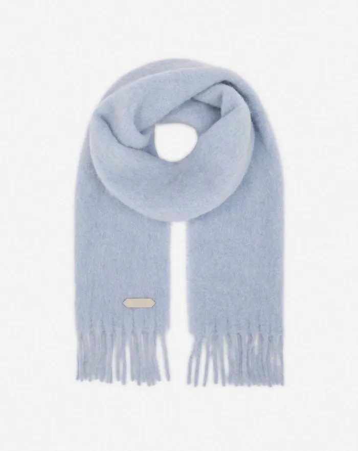 Women Lanvin Silks and Scarves Lanvin Fringed Scarf In Wool Newlanvin Blue