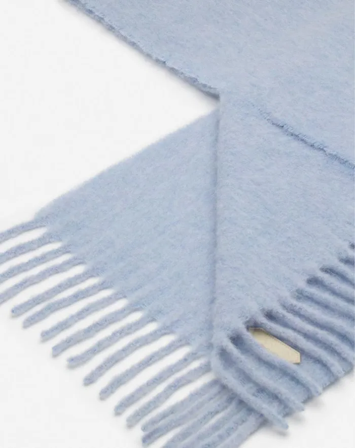 Women Lanvin Silks and Scarves Lanvin Fringed Scarf In Wool Newlanvin Blue