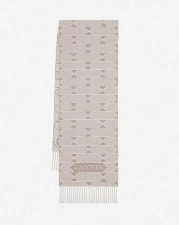 Women Lanvin Silks and Scarves Twotone Wool Scarf Light Beigeecru