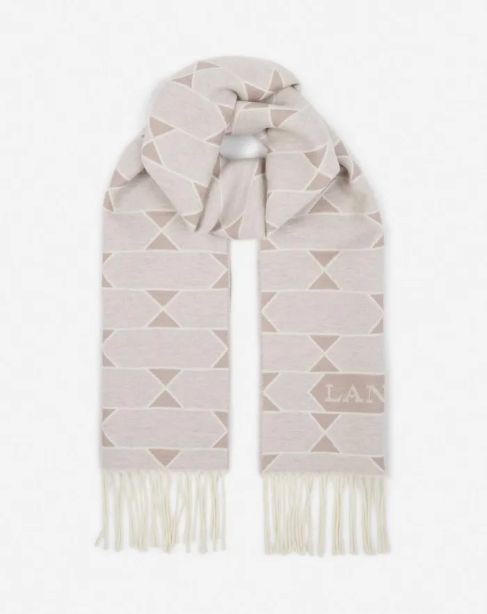 Women Lanvin Silks and Scarves Twotone Wool Scarf Light Beigeecru Women Lanvin Silks and Scarves Twotone Wool Scarf Light Beigeecru