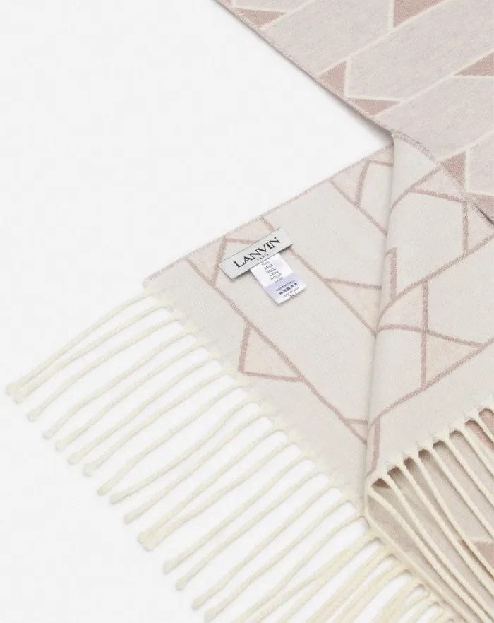 Women Lanvin Silks and Scarves Twotone Wool Scarf Light Beigeecru Women Lanvin Silks and Scarves Twotone Wool Scarf Light Beigeecru